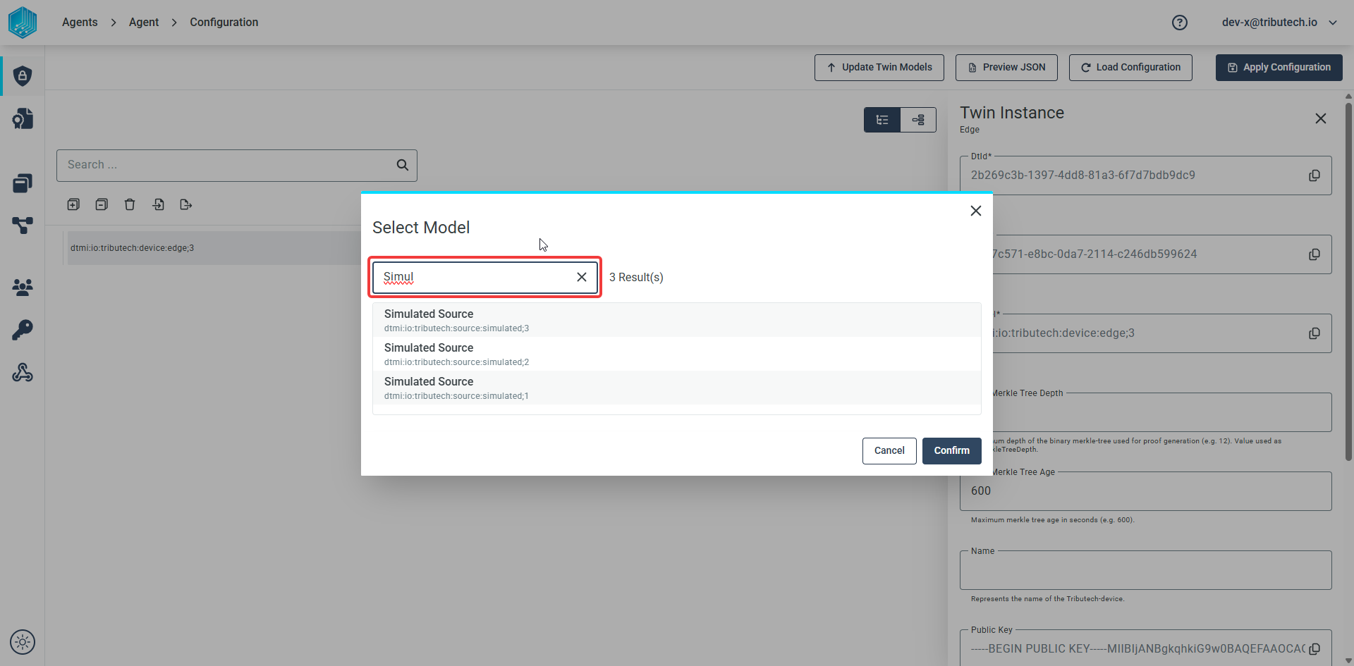Select the Source and version in the pop-up window